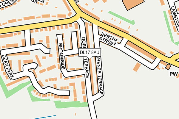 DL17 8AU map - OS OpenMap – Local (Ordnance Survey)