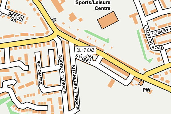 DL17 8AZ map - OS OpenMap – Local (Ordnance Survey)