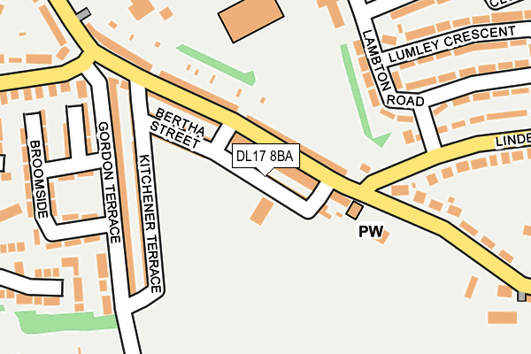 DL17 8BA map - OS OpenMap – Local (Ordnance Survey)