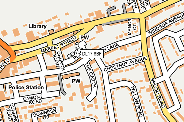 DL17 8BF map - OS OpenMap – Local (Ordnance Survey)