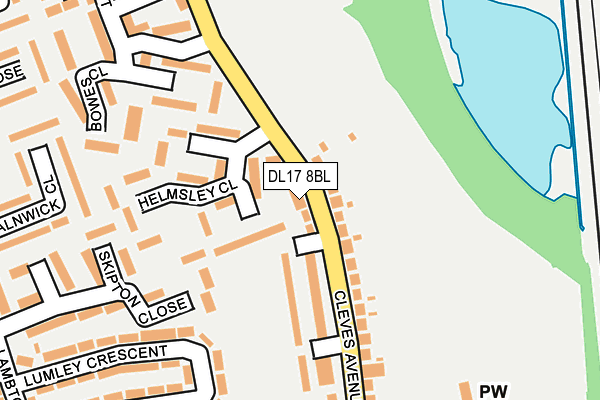 DL17 8BL map - OS OpenMap – Local (Ordnance Survey)