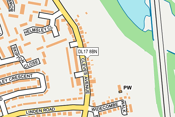 DL17 8BN map - OS OpenMap – Local (Ordnance Survey)