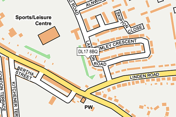 DL17 8BQ map - OS OpenMap – Local (Ordnance Survey)