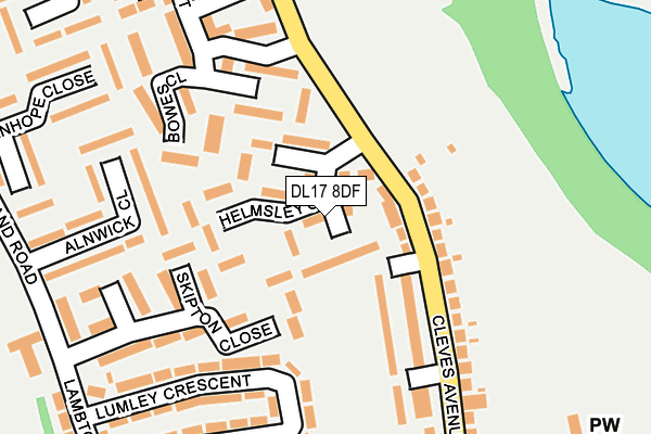 DL17 8DF map - OS OpenMap – Local (Ordnance Survey)