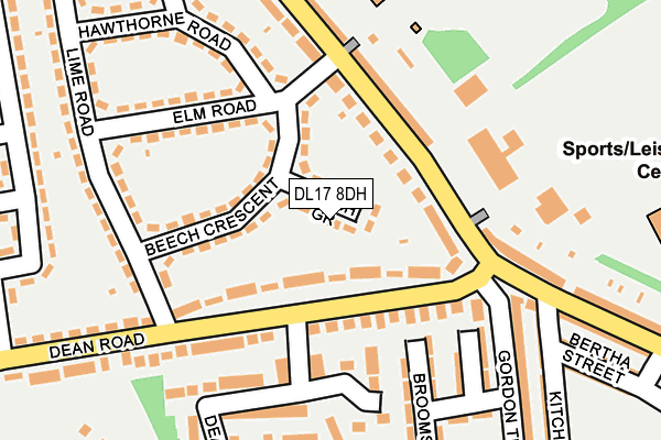 DL17 8DH map - OS OpenMap – Local (Ordnance Survey)