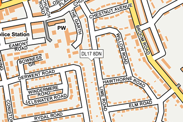 DL17 8DN map - OS OpenMap – Local (Ordnance Survey)