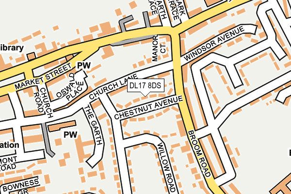 DL17 8DS map - OS OpenMap – Local (Ordnance Survey)