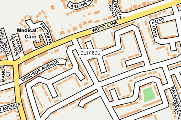 DL17 8DU map - OS OpenMap – Local (Ordnance Survey)