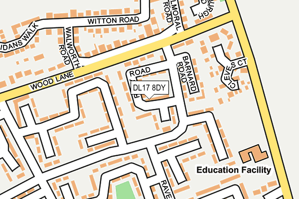 DL17 8DY map - OS OpenMap – Local (Ordnance Survey)