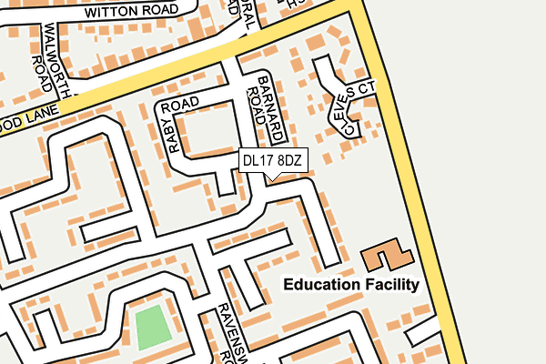 DL17 8DZ map - OS OpenMap – Local (Ordnance Survey)