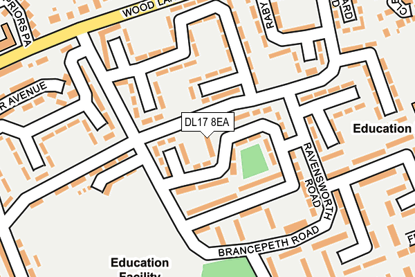 DL17 8EA map - OS OpenMap – Local (Ordnance Survey)