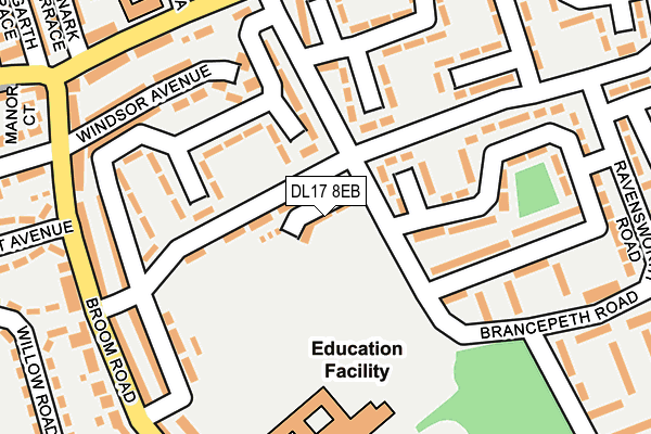 DL17 8EB map - OS OpenMap – Local (Ordnance Survey)