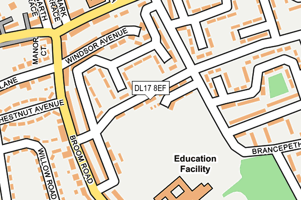 DL17 8EF map - OS OpenMap – Local (Ordnance Survey)