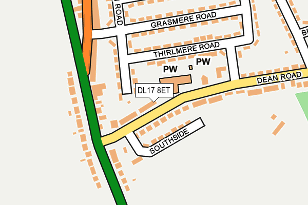 DL17 8ET map - OS OpenMap – Local (Ordnance Survey)