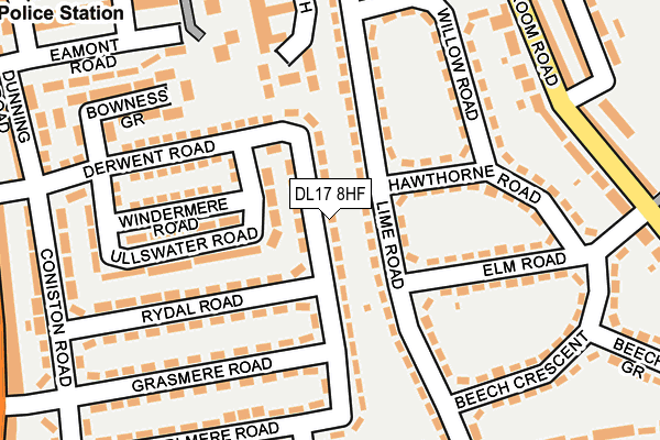 DL17 8HF map - OS OpenMap – Local (Ordnance Survey)