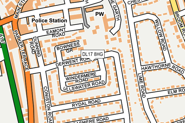 DL17 8HG map - OS OpenMap – Local (Ordnance Survey)