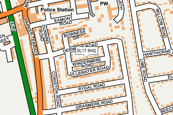 DL17 8HQ map - OS OpenMap – Local (Ordnance Survey)