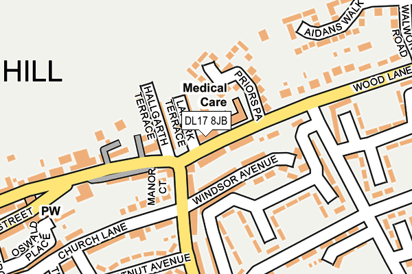 DL17 8JB map - OS OpenMap – Local (Ordnance Survey)