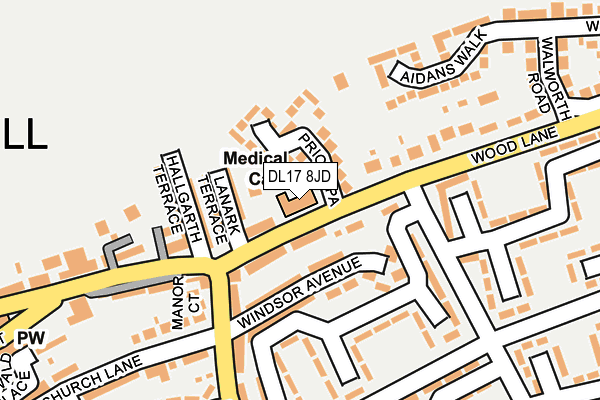 DL17 8JD map - OS OpenMap – Local (Ordnance Survey)