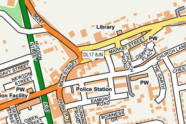 DL17 8JN map - OS OpenMap – Local (Ordnance Survey)