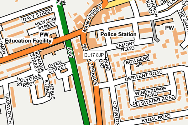 Map of FERRYHILL LETTINGS LIMITED at local scale
