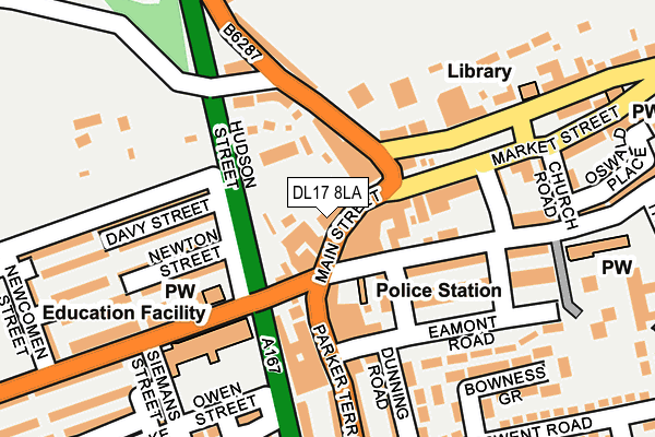 DL17 8LA map - OS OpenMap – Local (Ordnance Survey)