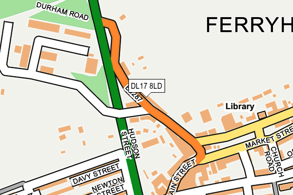 DL17 8LD map - OS OpenMap – Local (Ordnance Survey)