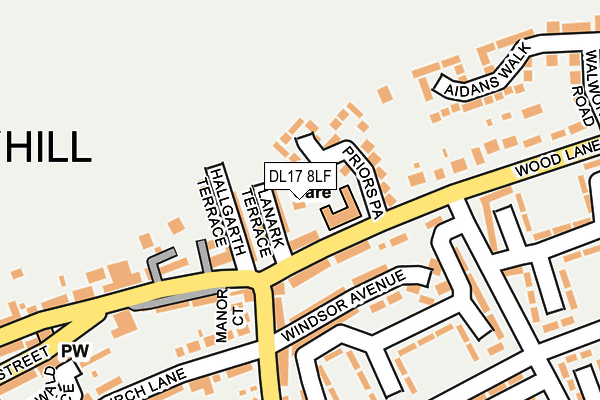 DL17 8LF map - OS OpenMap – Local (Ordnance Survey)