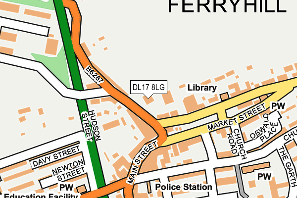 DL17 8LG map - OS OpenMap – Local (Ordnance Survey)