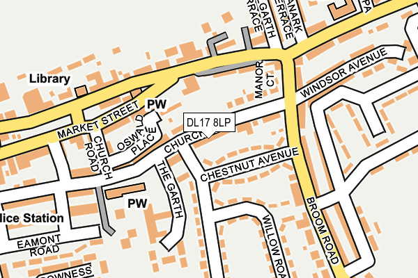 DL17 8LP map - OS OpenMap – Local (Ordnance Survey)