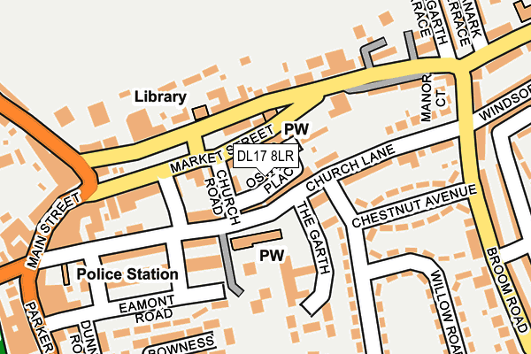 DL17 8LR map - OS OpenMap – Local (Ordnance Survey)