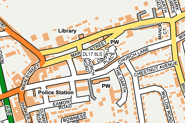 DL17 8LS map - OS OpenMap – Local (Ordnance Survey)