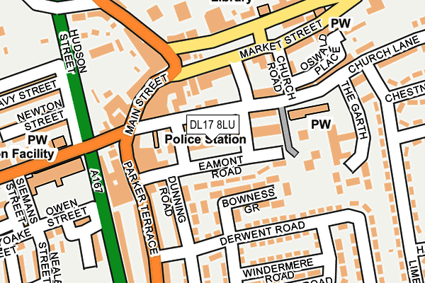 DL17 8LU map - OS OpenMap – Local (Ordnance Survey)