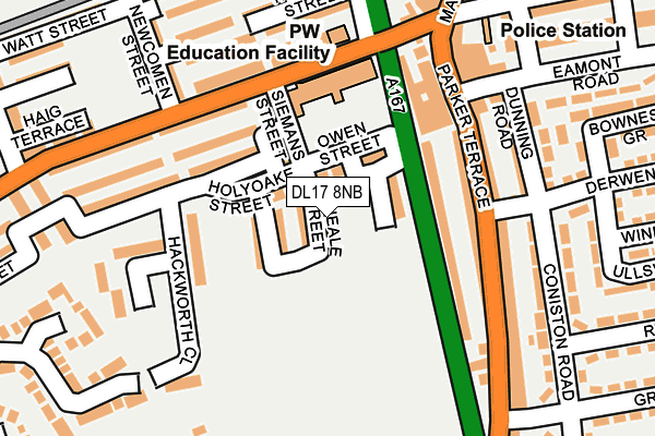 DL17 8NB map - OS OpenMap – Local (Ordnance Survey)