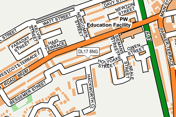 DL17 8NG map - OS OpenMap – Local (Ordnance Survey)