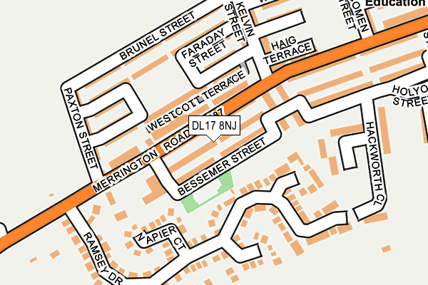 DL17 8NJ map - OS OpenMap – Local (Ordnance Survey)