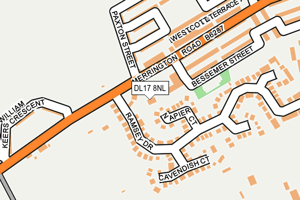 DL17 8NL map - OS OpenMap – Local (Ordnance Survey)