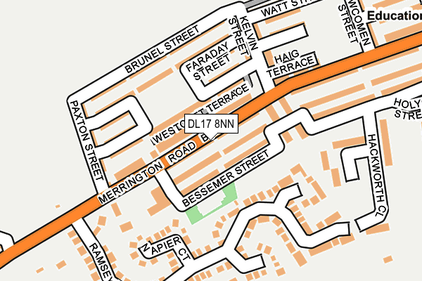 DL17 8NN map - OS OpenMap – Local (Ordnance Survey)