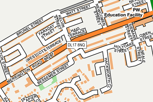 DL17 8NQ map - OS OpenMap – Local (Ordnance Survey)