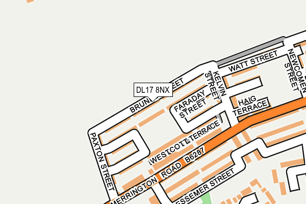 DL17 8NX map - OS OpenMap – Local (Ordnance Survey)