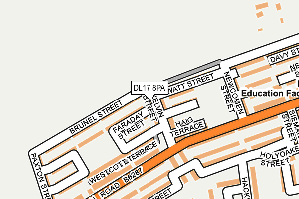 DL17 8PA map - OS OpenMap – Local (Ordnance Survey)