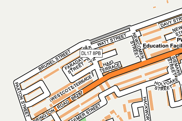 DL17 8PB map - OS OpenMap – Local (Ordnance Survey)