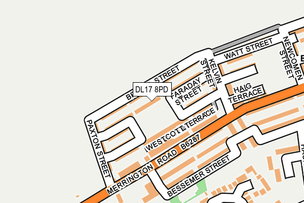 DL17 8PD map - OS OpenMap – Local (Ordnance Survey)