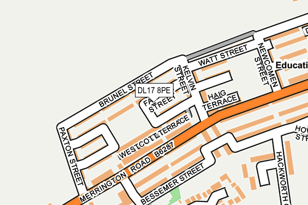 DL17 8PE map - OS OpenMap – Local (Ordnance Survey)