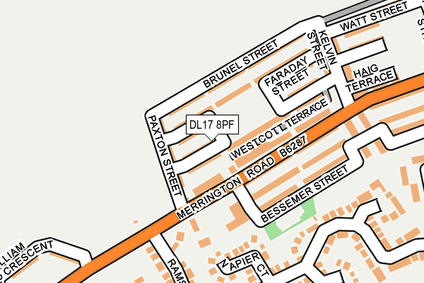 DL17 8PF map - OS OpenMap – Local (Ordnance Survey)