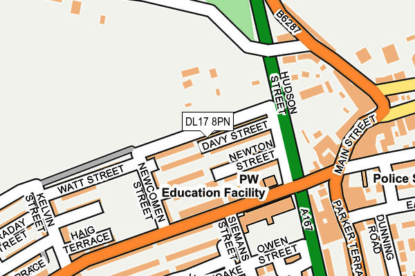 DL17 8PN map - OS OpenMap – Local (Ordnance Survey)