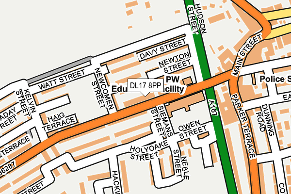 DL17 8PP map - OS OpenMap – Local (Ordnance Survey)
