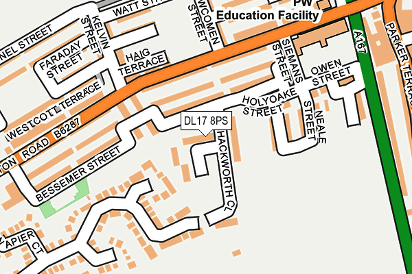 DL17 8PS map - OS OpenMap – Local (Ordnance Survey)