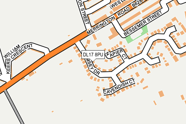 DL17 8PU map - OS OpenMap – Local (Ordnance Survey)