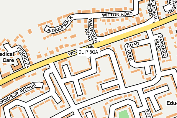 DL17 8QA map - OS OpenMap – Local (Ordnance Survey)